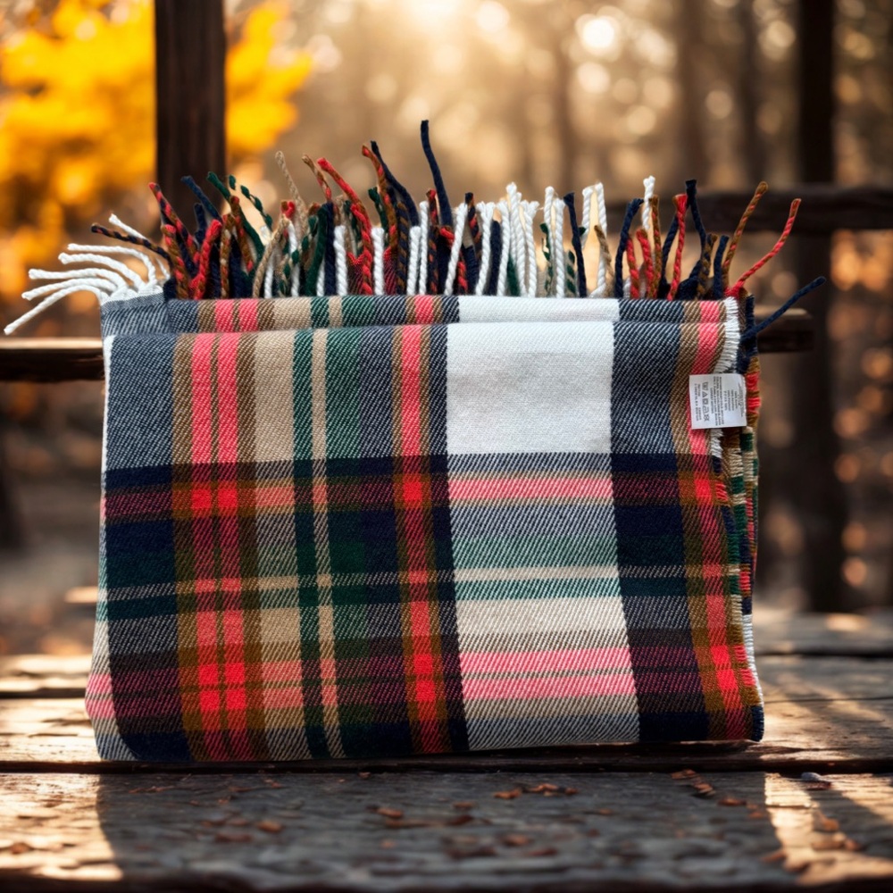 J.Crew – Plaid Tartan Scarf – Unisex – Fringe Wrap